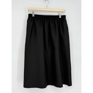 Vintage Bob Worth Womens Black Skirt Elastic Waist Knee Length Sz MP